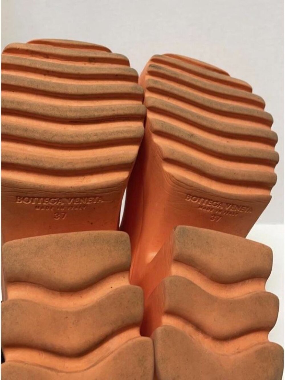 Bottega Veneta Flash Orange Rubber Clog Sandals
